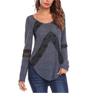 NWOT Crewneck Knit Hollow Loose Sweater Pullover